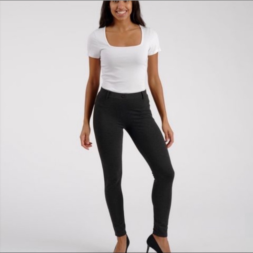 Betabrand XL Long Skinny Dress Yoga Pants charcoal